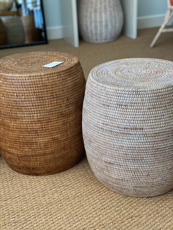 Rattan Drum Side Table