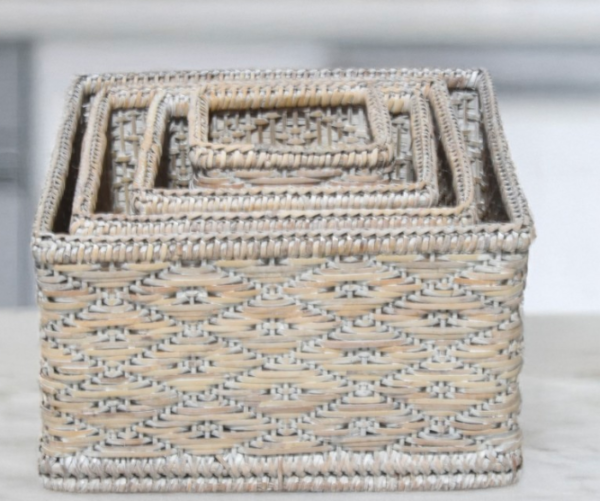 Assorted Square Rattan Baskets - Image 2